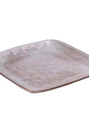 Тарелка плоская квадратная из фарфора 26.5 см обеденная тарелка `gr`