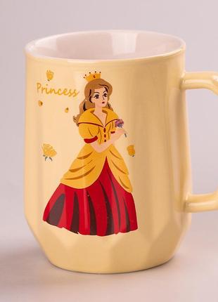 Чашка керамічна princess 450мл диснеевская принцесса чашки для кофе желтый `gr`