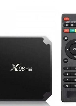 Смарт тв приставка з пультом для телевізора smart tv x96 mini 4/32 гб 4к android 12