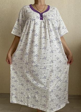 Сорочка жіноча короткий рукав бавовна 58-66 розміри