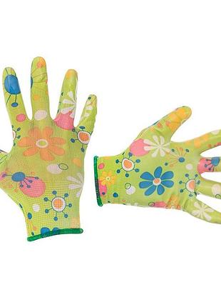 Перчатки intertool - садовые нитриловые 8" (зеленая) 12 шт.