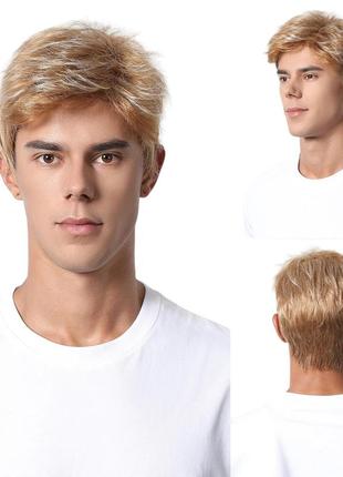 Парик мужской короткий русый, термоволокно dc1001-1