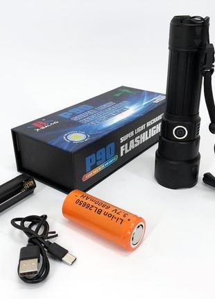 Ліхтарик ручний bailong bl-a75-p90, ліхтарик поліс, ліхтарик bl, світлодіодний ліхтарик для туриста