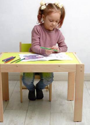 Стол детский деревянный бук, три цвета