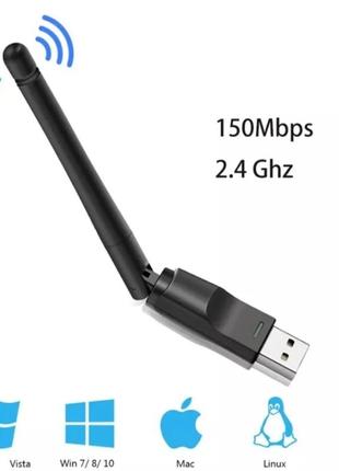 Usb wi-fi адаптер 150 мбіт/с 2,4 ггц вайфай юсб приймач