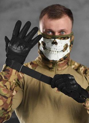 Тактические перчатки штурмовые военные полнопалые black вт6007