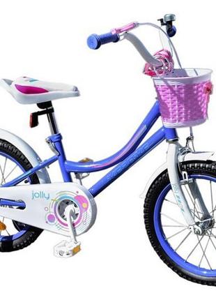 Велосипед дитячий 2-х колісний 18'' 211813 like2bike jolly, бузковий, рама сталь, з дзвінком, ручні