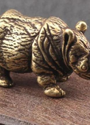 Фигурка статуэтка носорог латунь металл