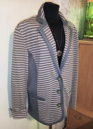 Стильний,стрейч,трикотажний жакет-пиджак без подкладки,с карманами,батал,yorn
