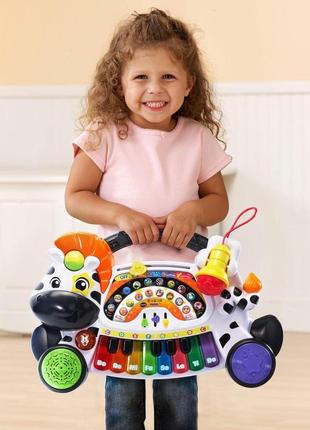 Vtech zoo jamz piano white 80-179101 ffp вітек фортепіано зебра з мікрофоном розвиваюча іграшка