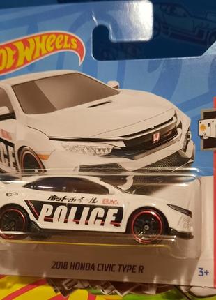 Hot wheels 2023 hw rescue 2018 honda civic 4/10 215/250 hkj21 хонда сівік поліція машинки колекційні хот вілс
