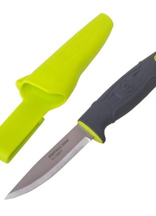 Нож шведский, двухкомпонентная ручка, зеленый, 220мм. my garden 254-1-green