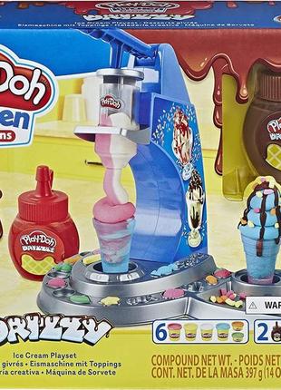 Play-doh kitchen creations drizzy ice cream e6688 hasbro плей до морозиво тісто ліплення ліпка