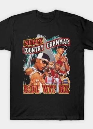 Футболка чёрная nelly country grammar vintage t-shirt xs