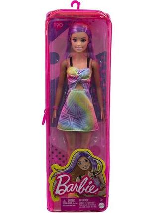 Barbie fashionistas doll with romper dress #190 hbv22 mattel лялька барбі модниця в літній райдужній сукні