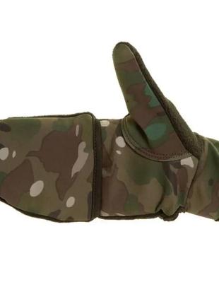 Військові штурмові зимові рукавички softshell фліс мультикам бойові рукавички для військових армійські рукавички