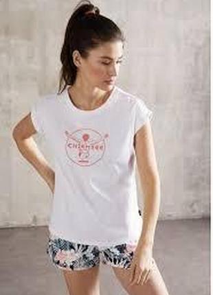 Женская футболка белая с рисунком chiemsee / германия размеры м, l