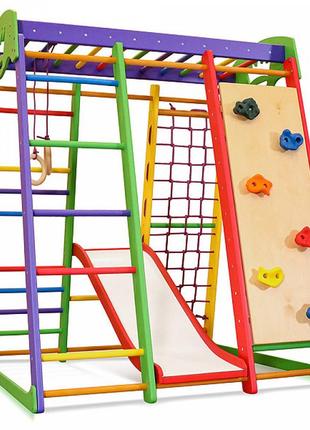 Детский спортивный уголок для дома «акварелька plus 6» тм sportbaby, размеры 1.5х1.24х1.32м