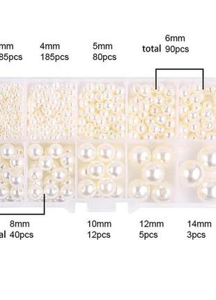 Набір перлів з абс-пластику для виготовлення прикрас намистини