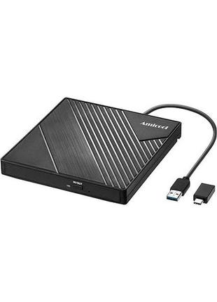 Зовнішній dvd-привод amicool usb 3.0 usb c cd/dvd +/-rw