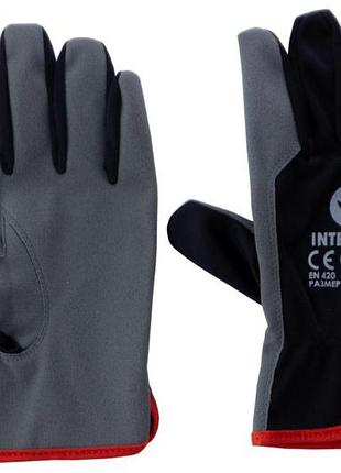 Перчатки рабочие intertool - комбинированная эко кожа 10"