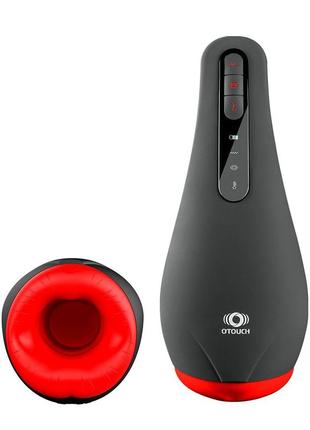 Премиальный мастурбатор с вибрацией, режимом всасывания и нагревом otouch airturn 2, 22,4х9,5 см.