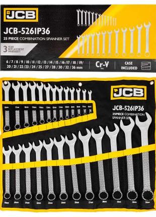 Набор ключей комбинированных 25пр. (6-25,27,28,30,32,36мм) jcb tools jcb-5261p36