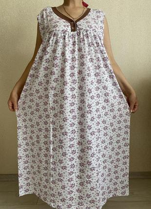 Сорочка жіноча без рукавів бавовна 58-66 розміри