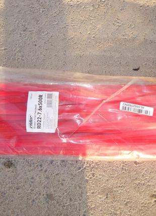 Хомуты пластиковые 500 мм х 7.6 мм, красные (упаковка 100 штук) rider, венгрия