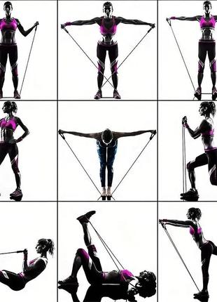 Набор резинок для фитнеса эспандеры тренажер для домашних тренировок