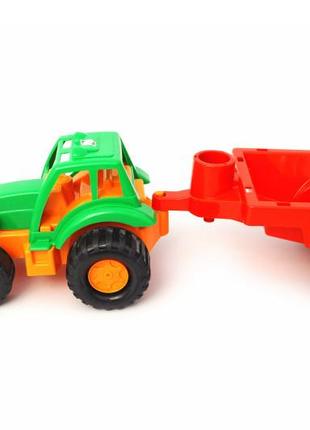 Трактор детский с прицепом, пластмассовый, от orion.