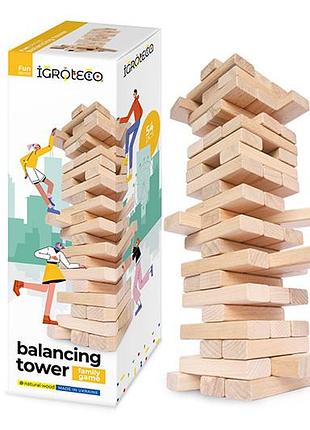Деревянная настольная игра дженга "башня-балансир" igroteco