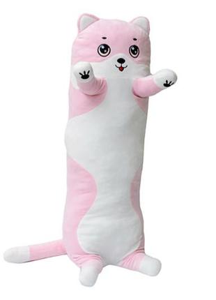 М'яка іграшка "кіт-батон" подушка, рожева, від vlasotoy