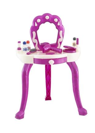 Столик для макіяжу рожевий з білим, з дзеркалом 563 orion