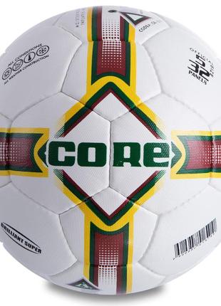 М'яч футбольний core briliant super cr-011 no5 pu білий-червоний