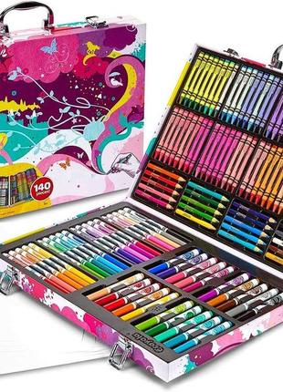 Crayola inspiration art case coloring set pink (140pc) крайола набір для творчості та малювання фіолетовий