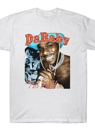 Футболка біла dababy ''i got me a milli'' vintage look tee xs