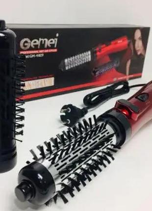 Фен-щетка для укладки волос gemei gm-4829 3в1 800 вт стайлер для укладки