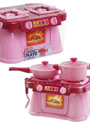 Набір посуду "cooking plate with dishes" 7 предметів рожевий від юніка