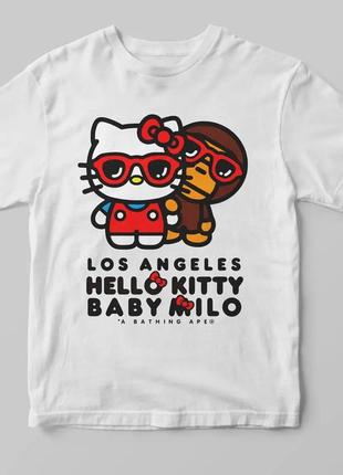 Футболка белая loys аниме kitty & baby milo xs