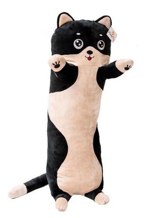 М'яка іграшка подушка "кіт-батон" чорний 10102 довжина 85см vlasotoy