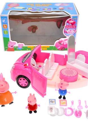 Машина з сім'єю пеппа, музична, зі світлом peppa pig (ym11-805)