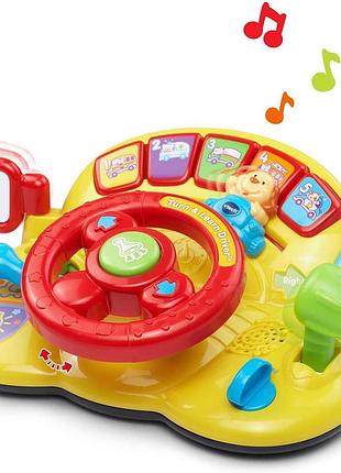 Vtech turn and learn driver yellow 80-166600 вітек кермо водія інтерактивна розвиваюча музикальна іграшка