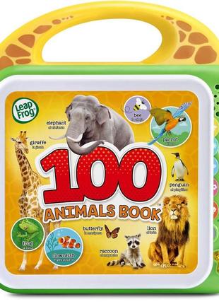 Leapfrog 100 animals book green 80-609540 stem ліпфрог 100 звірят інтерактивна книжка англійська + іспан мови