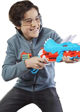 Nerf dinosquad tricera-blast f0803 hasbro нерф трицебласт пістолет іграшкова зброя іграшкова зброя2 фото