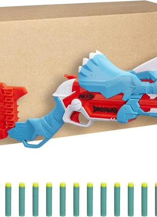 Nerf dinosquad tricera-blast f0803 hasbro нерф трицебласт пістолет іграшкова зброя іграшкова зброя
