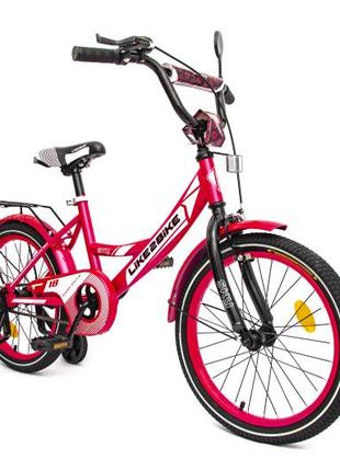 Велосипед дитячий 2-х колісний "18'' 211804 like2bike sky, рожевий, рама сталь, з дзвінком, ручні га