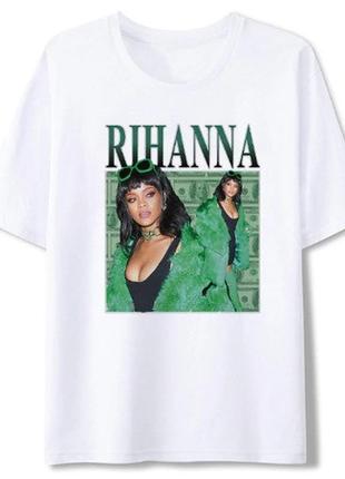 Футболка белая rihanna vintage look t-shirt xs