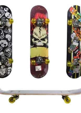 Скейт деревянный skateboard pu колеса 3в1 gsk-0023