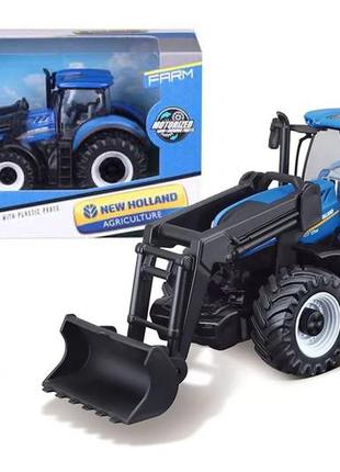 Модель bburago серії farm - трактор new holland t7.315 з фронтальним навантажувачем (синій, 1:32) 18